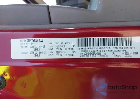 2008 Dodge Durango Slt z USA, uszkodzony, nr VIN 1D8HB48N28F140968